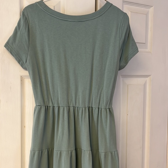 Mint Green Cotton Jersey Tiered Maxi Dress - Picture 4 of 4